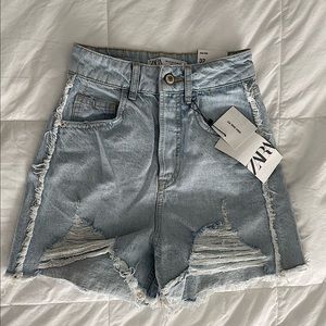 Zara High Rise Denim Shorts
